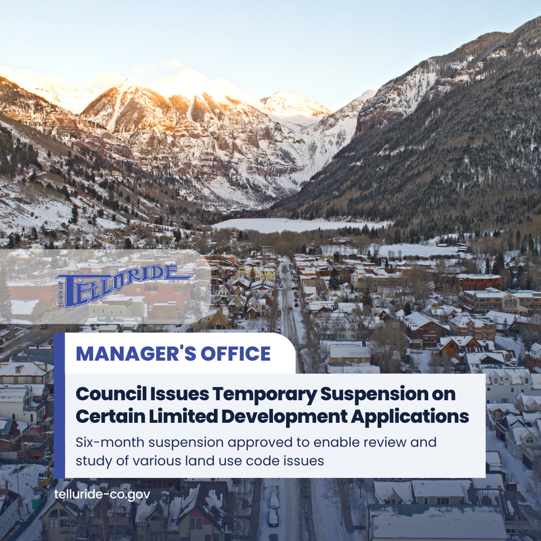 Town Council Issues Temporary Suspension on Certain Limited Development Applications