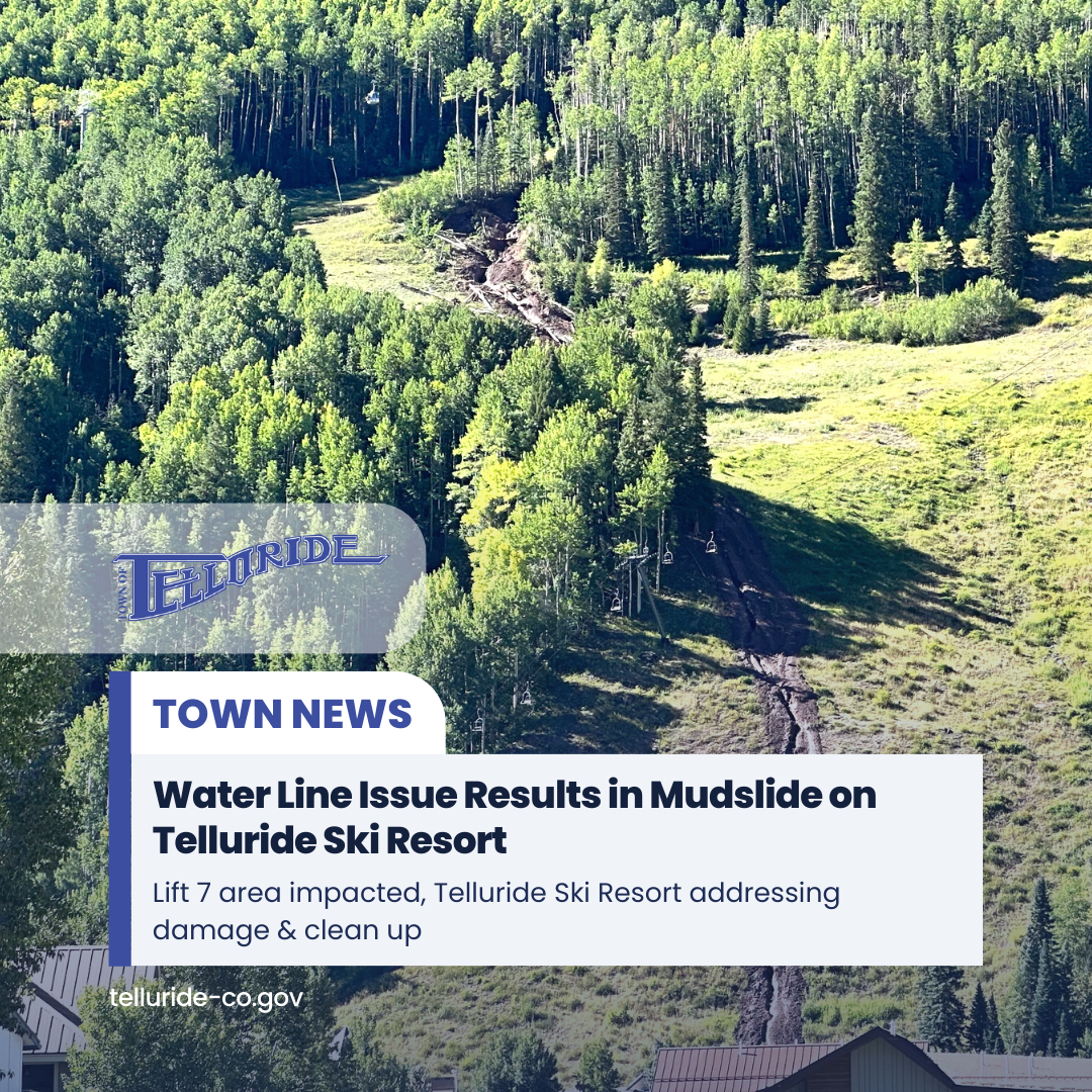 Water Line Issue Results in Mudslide on Telluride Ski Resort
