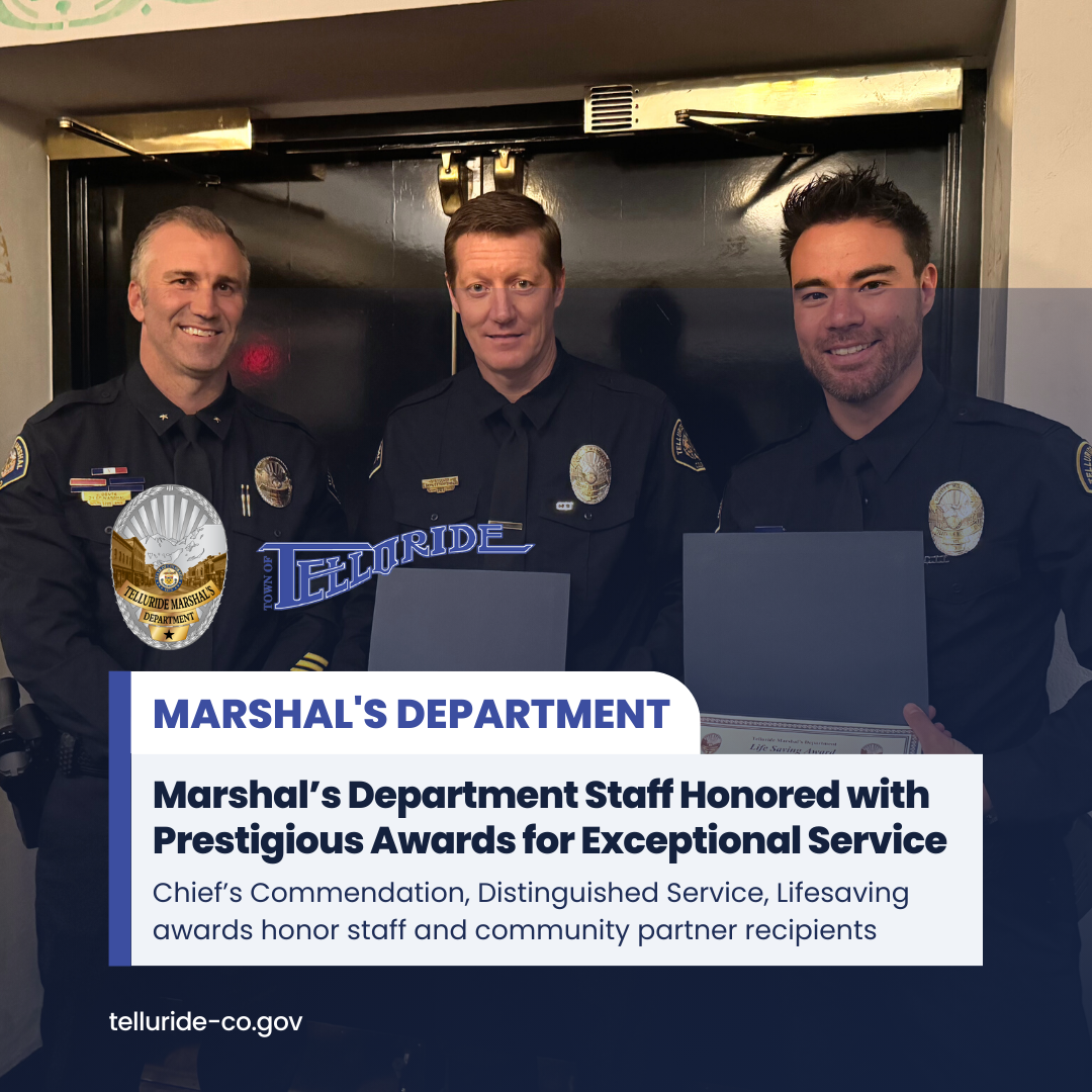 Telluride Marshals Department Staff Honored with Prestigious Awards for Exceptional Service