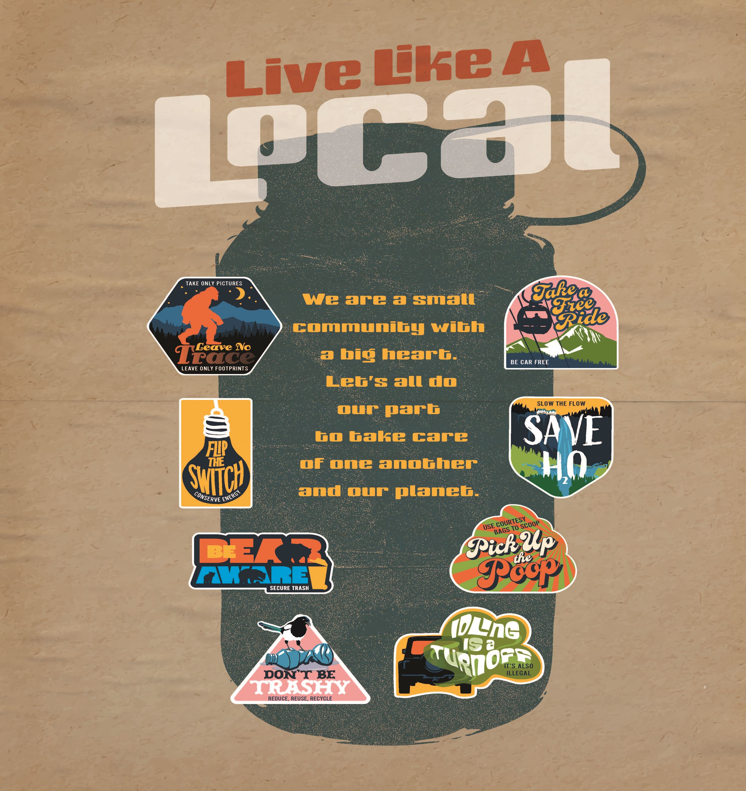 The Town of Telluride's Ecology Commission Live Like a Local campaign promoting sustainability.