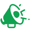 Green Megaphone Call to Action!